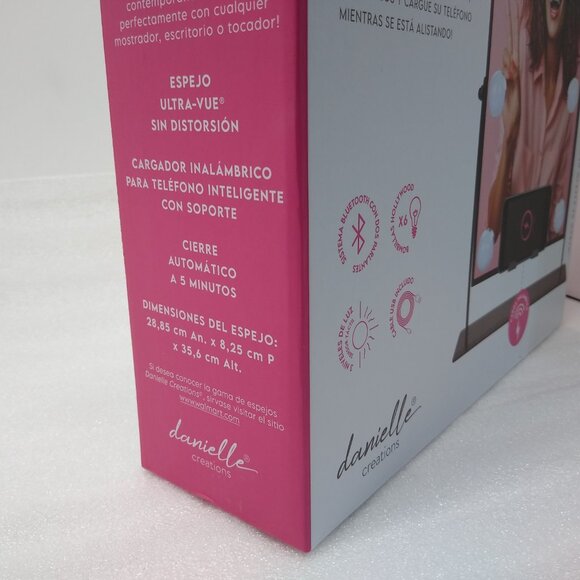 Danielle Creations Bluetooth L.E.D. Vanity Mirror Hands Free Wireless Charging - Picture 5 of 9